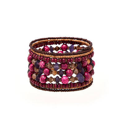 Purple cuff spiral bracelet